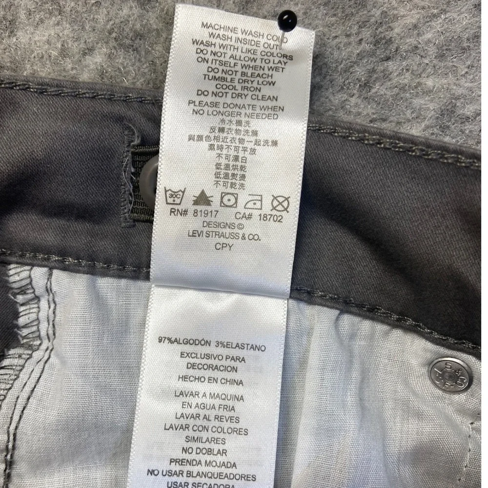 Levis 514 Straight Pants Kids 12 REG Grey Excellent Adjustable Waist‎ Cotton